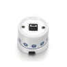Chargeur USB double A+C porcelaine décor bleu/argent GARBY Fontini