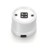 Chargeur USB C+C porcelaine blanc GARBY Fontini rétro