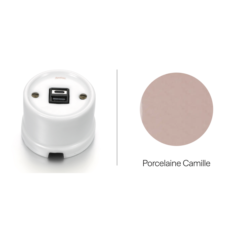 Chargeur USB double A+C porcelaine camille GARBY Fontini