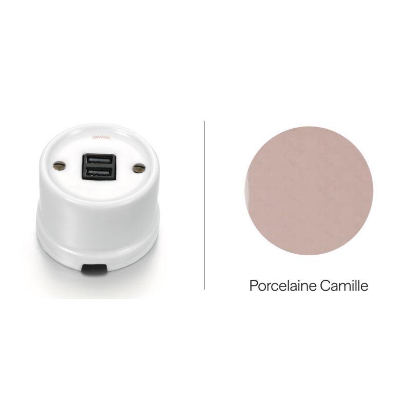 Chargeur USB double A+A porcelaine camille GARBY Fontini