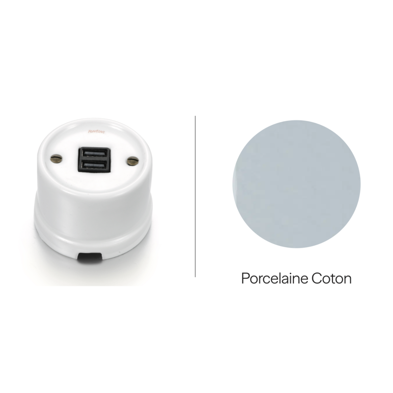 Chargeur USB double A+A porcelaine coton GARBY Fontini
