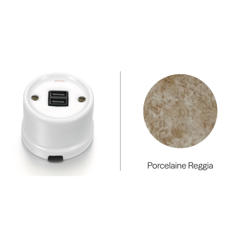 Chargeur USB double A+A porcelaine reggia GARBY Fontini