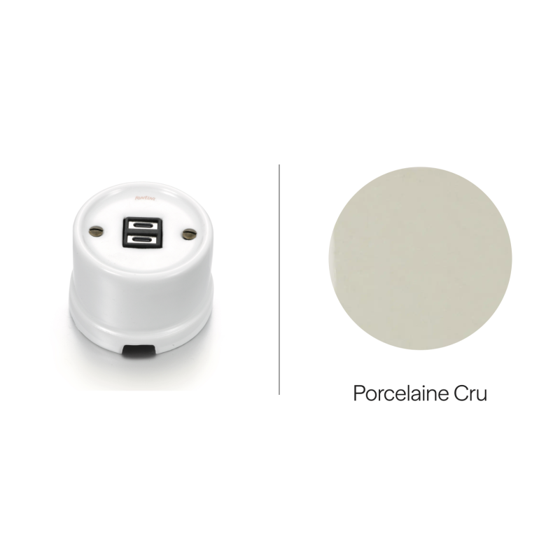 Chargeur USB C+C porcelaine cru GARBY Fontini rétro
