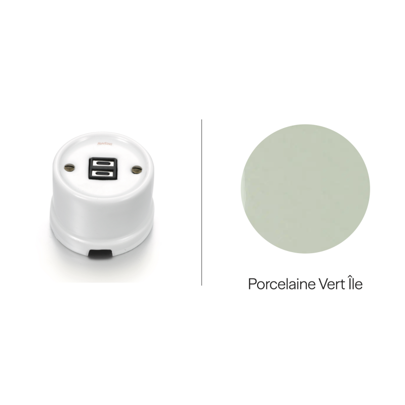 Chargeur USB C+C porcelaine vert ille GARBY Fontini rétro