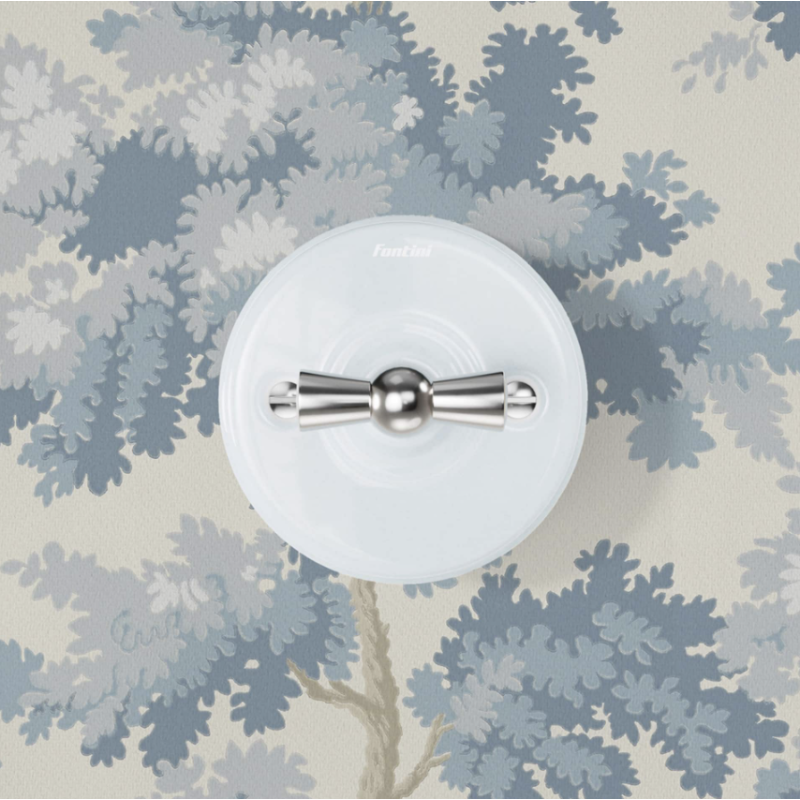 Va-et-vient porcelaine bleu coton GARBY Fontini sans passe-câble