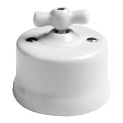 Permutateur porcelaine blanche GARBY Fontini – Interrupteur rétro
