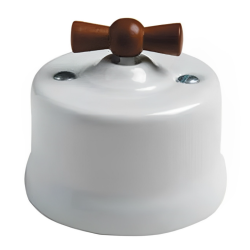 Permutateur porcelaine blanche GARBY Fontini – Interrupteur rétro