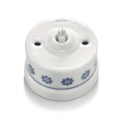 Permutateur porcelaine décor bleu argent GARBY Fontini rétro