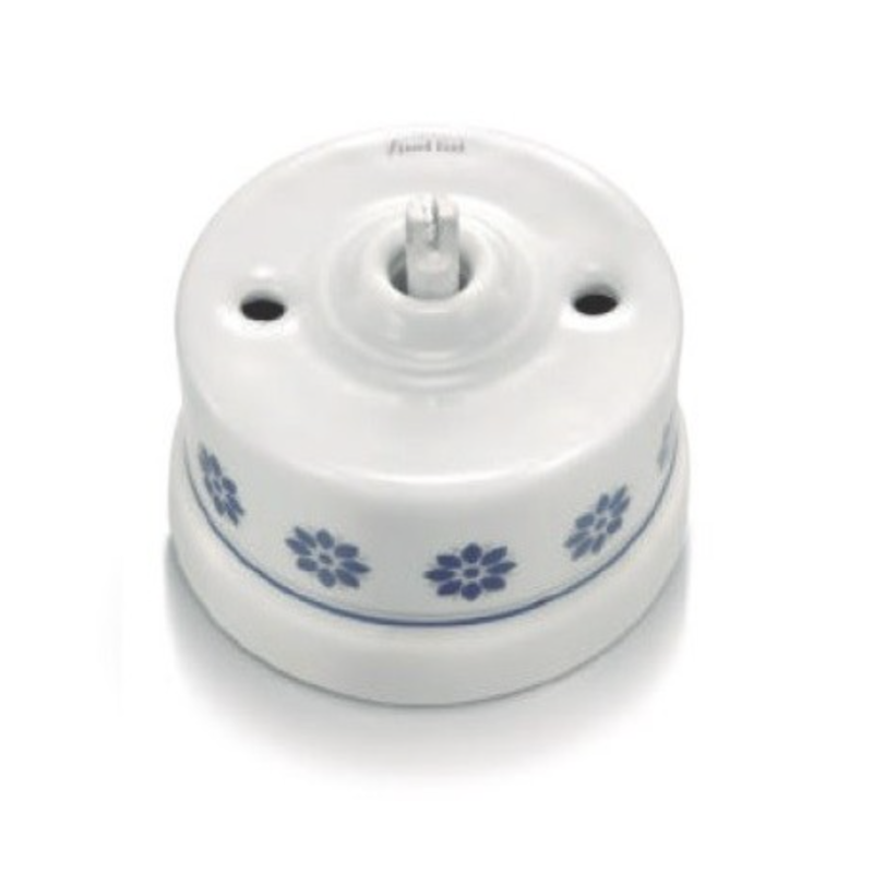 Permutateur porcelaine décor bleu argent GARBY Fontini rétro