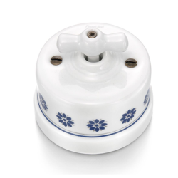 Permutateur porcelaine décor bleu argent GARBY Fontini rétro