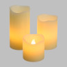 Lot 3 bougies LED ivoire effet flamme Ø5 cm Lotti blanc chaud