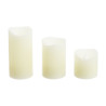 Lot 3 bougies LED ivoire effet flamme Ø5 cm Lotti blanc chaud