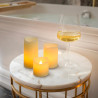 Lot 3 bougies LED ivoire effet flamme Ø5 cm Lotti blanc chaud
