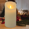 Bougie LED rustique Ø9 H17,5 cm effet flamme mouvement minuterie