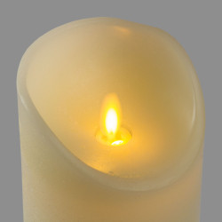 Bougie LED rustique Ø9 H17,5 cm effet flamme mouvement minuterie