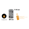 Bougie LED rustique Ø9 H17,5 cm effet flamme mouvement minuterie