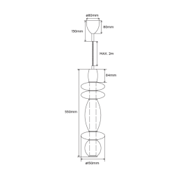 Suspension verticale Léonor verre soufflé design Elements Lighting