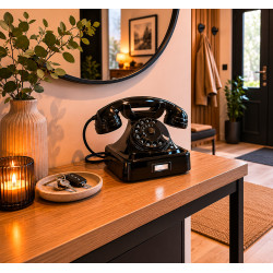 Téléphone à cadran W48 noir compatible avec le numérique proposé par THPG