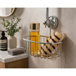 Panier en laiton chromé pour barres de douche de THPG