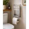 Porte-revues avec porte-rouleau de papier toilette en laiton chromé de THPG