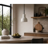 Suspension Porcelight P14 en porcelaine diamètre 14 cm corde noire THPG
