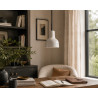 Suspension Porcelight P14 en porcelaine diamètre 14 cm corde noire THPG