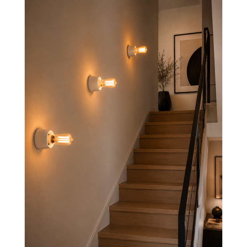 ELDECO - Applique en porcelaine blanche THPG