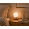 Lampe sur pied THPG porcelaine blanche & cerisier - Design rétro