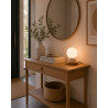 Lampe sur pied THPG porcelaine blanche & cerisier - Design rétro