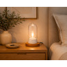 Lampe THPG porcelaine blanche & hêtre – Verre transparent