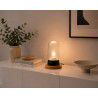 Lampe THPG porcelaine noir & cerisier – Verre transparent
