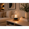 Lampe THPG porcelaine noir & cerisier – Verre transparent