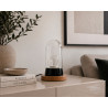 Lampe THPG porcelaine noir & hêtre – Verre transparent