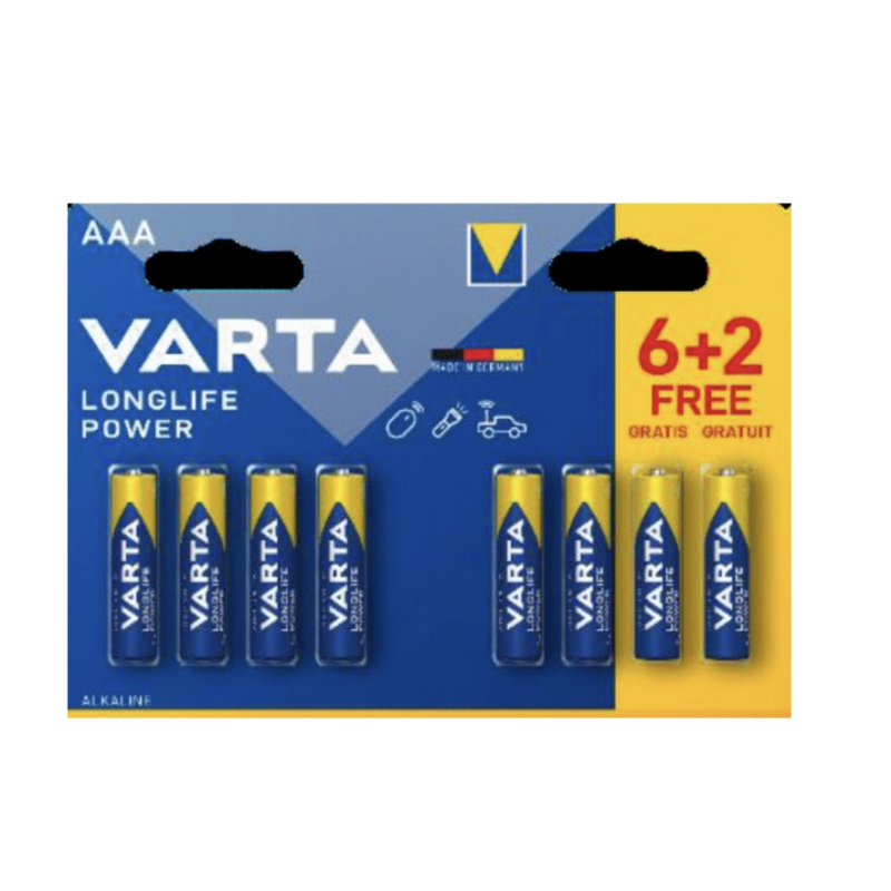 Piles Varta LONGLIFE AAA LR03 1,5V Alcalines Haute Performance