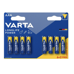 Piles Varta LONGLIFE AAA LR03 1,5V Alcalines Haute Performance