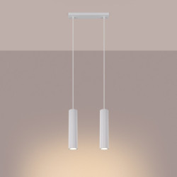 Suspension KARBON 2 Blanc Sollux | 2 Lampes GU10 Design