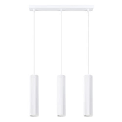 Suspension KARBON 3L Blanc Sollux | 3 Lampes GU10 Design
