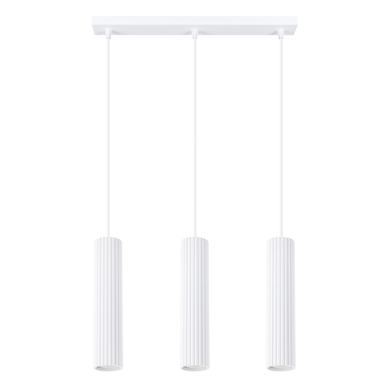 Suspension KARBON 3L Blanc Sollux | 3 Lampes GU10 Design