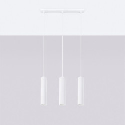 Suspension KARBON 3L Blanc Sollux | 3 Lampes GU10 Design
