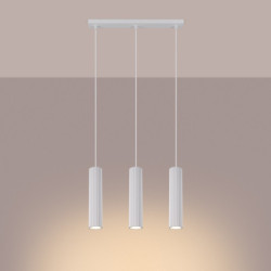 Suspension KARBON 3L Blanc Sollux | 3 Lampes GU10 Design