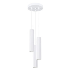 Suspension KARBON 3P Blanc Sollux | 3 Lampes GU10 Design