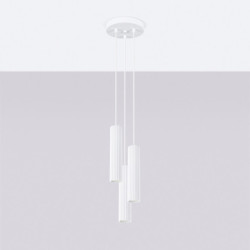 Suspension KARBON 3P Blanc Sollux | 3 Lampes GU10 Design