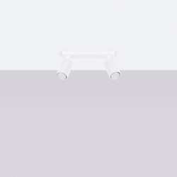 Plafonnier KARBON 2 Blanc Sollux | 2 Spots GU10 Orientables