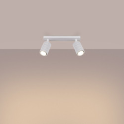 Plafonnier KARBON 2 Blanc Sollux | 2 Spots GU10 Orientables