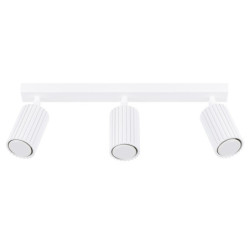 Plafonnier KARBON 3L Blanc Sollux | Barre 3 Spots GU10 Orientables