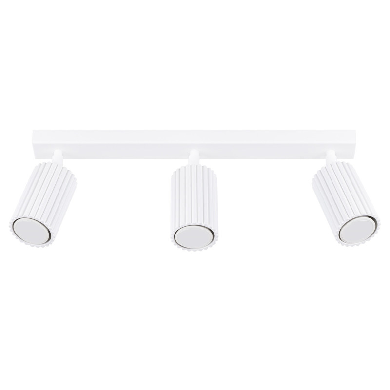Plafonnier KARBON 3L Blanc Sollux | Barre 3 Spots GU10 Orientables