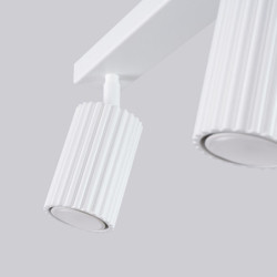 Plafonnier KARBON 3L Blanc Sollux | Barre 3 Spots GU10 Orientables