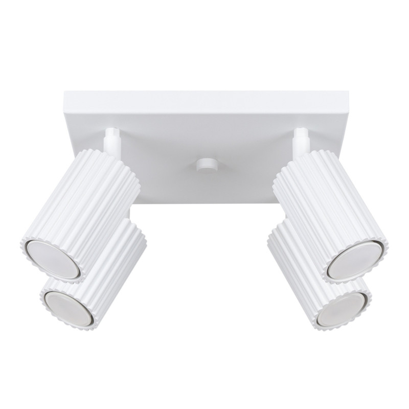 Plafonnier KARBON 4 Blanc Sollux | 4 Spots GU10 Orientables