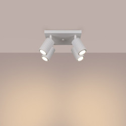 Plafonnier KARBON 4 Blanc Sollux | 4 Spots GU10 Orientables