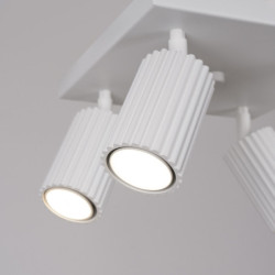 Plafonnier KARBON 4 Blanc Sollux | 4 Spots GU10 Orientables